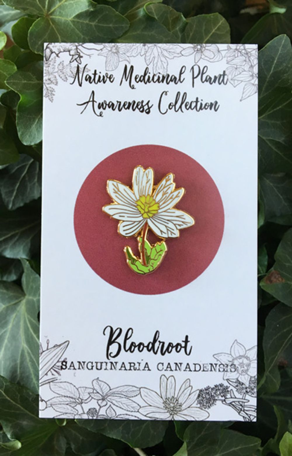 Bloodroot Enamel Pin